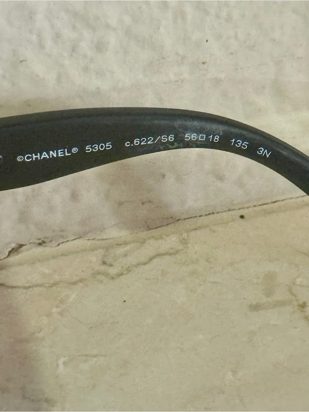 CHANEL Black Sunglasses with Gold Chain Temple Accents